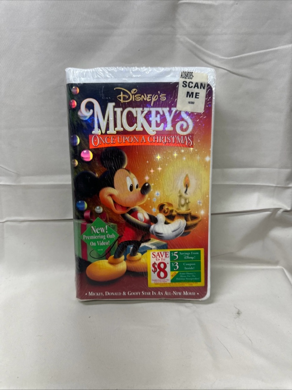 Disney Mickey VHS Cover Art in Red, Orange, Yellow and Black